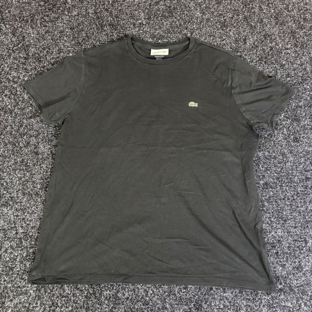 Lacoste Mens Regular Fit Pima Cotton T-Shirt Black Size XL FR 6 TH6709